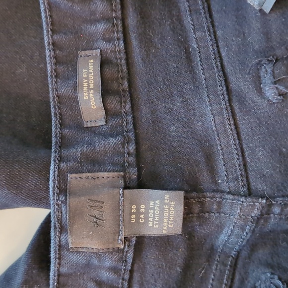 H&M skinny fit mens black jeans 30 EUC - Picture 4 of 6